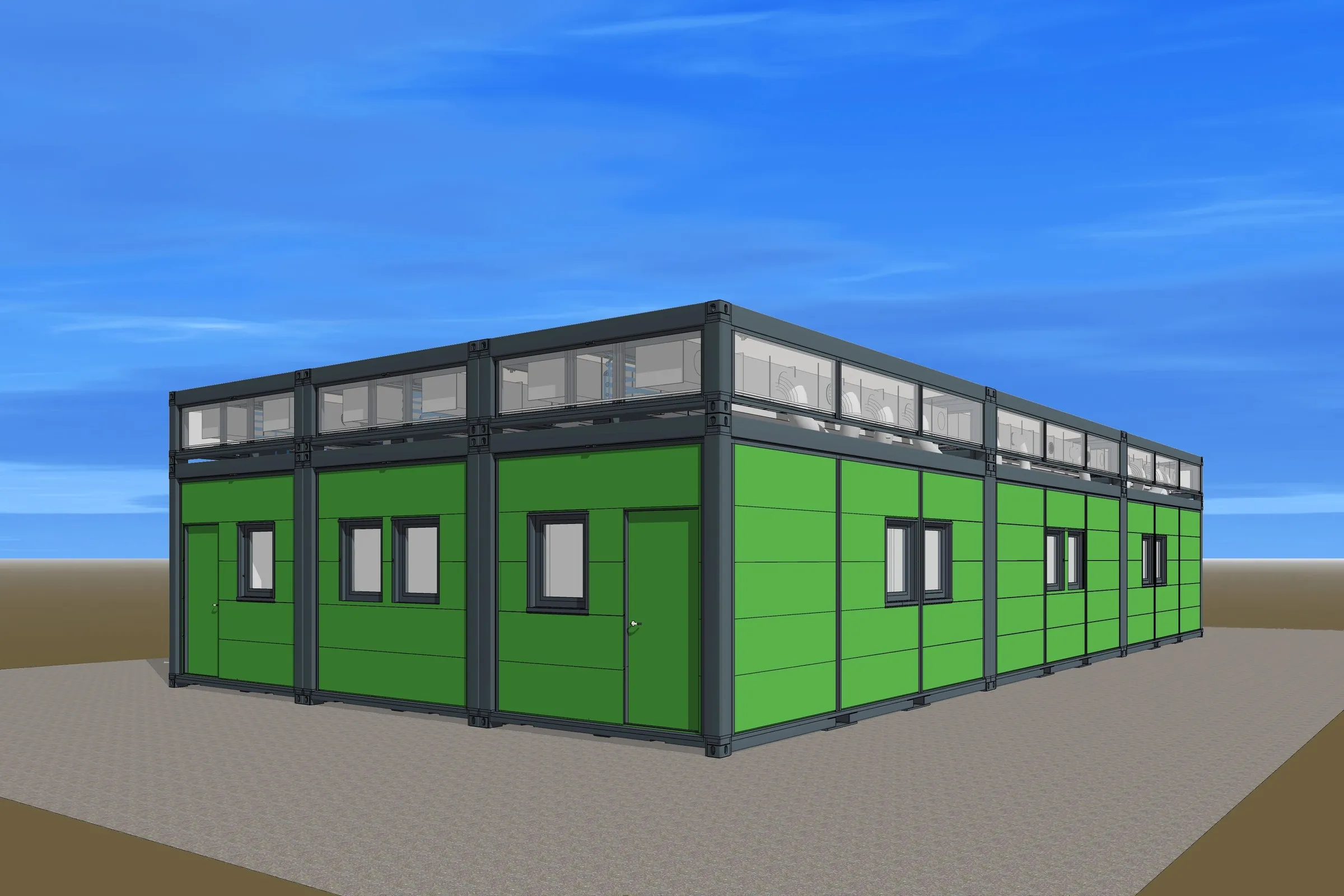 Rendering of a C-CUBE modular facility